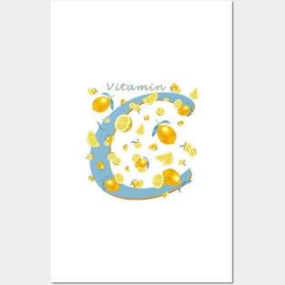 Vitamin C Lemons Pattern Posters and Art